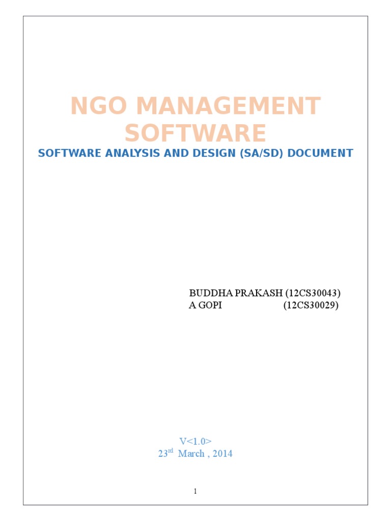 SA SD Doocument For NGO Management System | PDF | Web Server | Internet ...