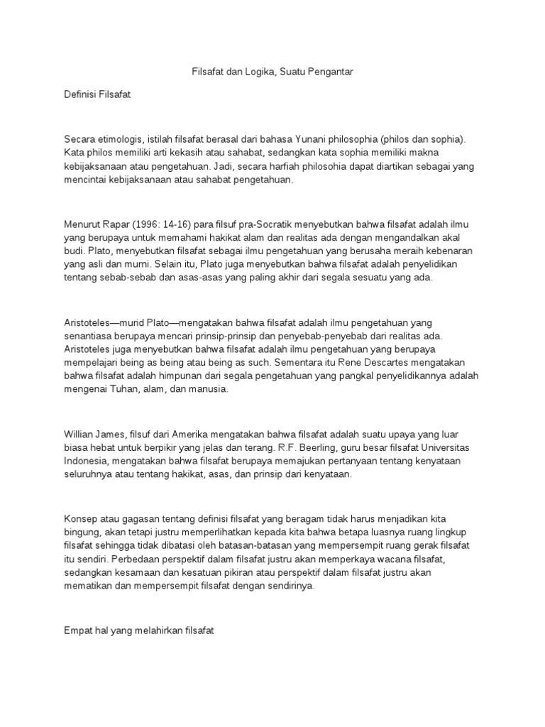 Filsafat Dan Logika Pdf