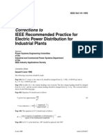 Corrections To IEEE Recommended Practice For Electric Power Distribution For Industrial Plants
