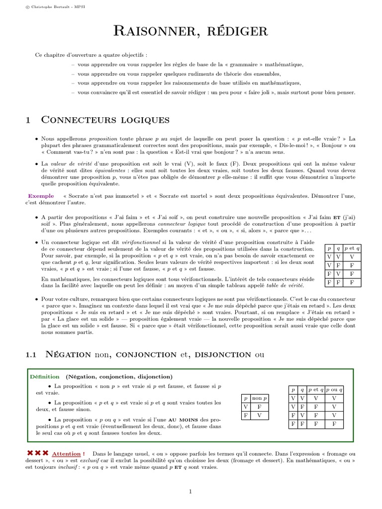 Logique et Raisonnement Mathématique | PDF | Ensemble (Mathématiques ...