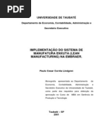 Implementação Do Sistema de Manufatura Enxuta - Lean Manufacturing - Na Embraer