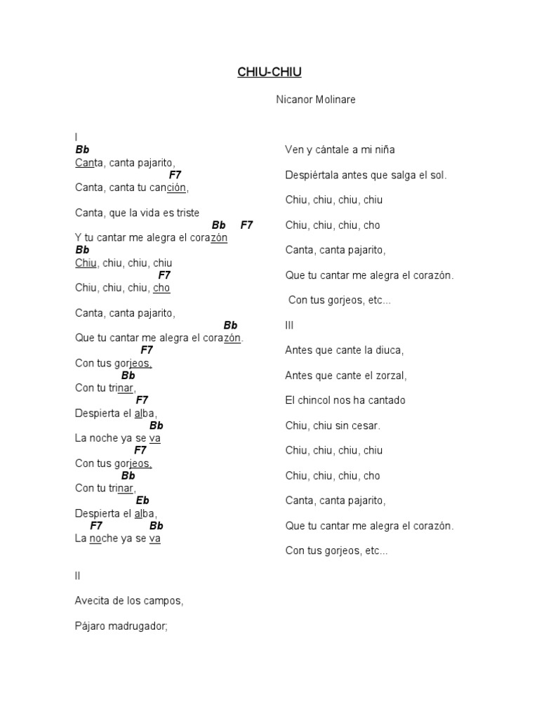 Letra y acordes de 