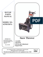Swisher 627851X07A Snow Thrower Parts Manual
