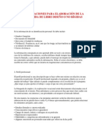 Recomendaciones para Elaboración de La Hoja de Vida de Libre Diseño o No Rígidas