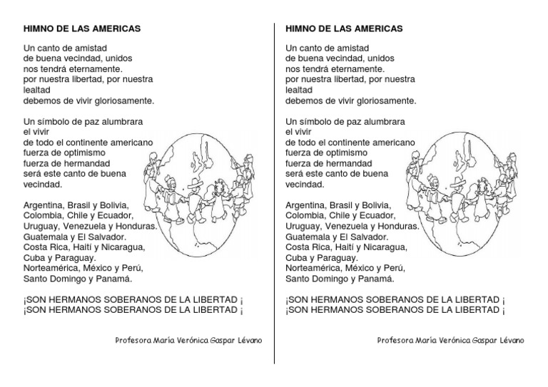 Himno De Las Americas Pdf