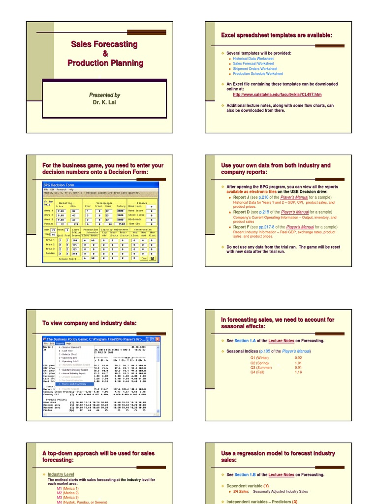 Sales Forecasting and Production Planning | PDF | Inventory | Forecasting