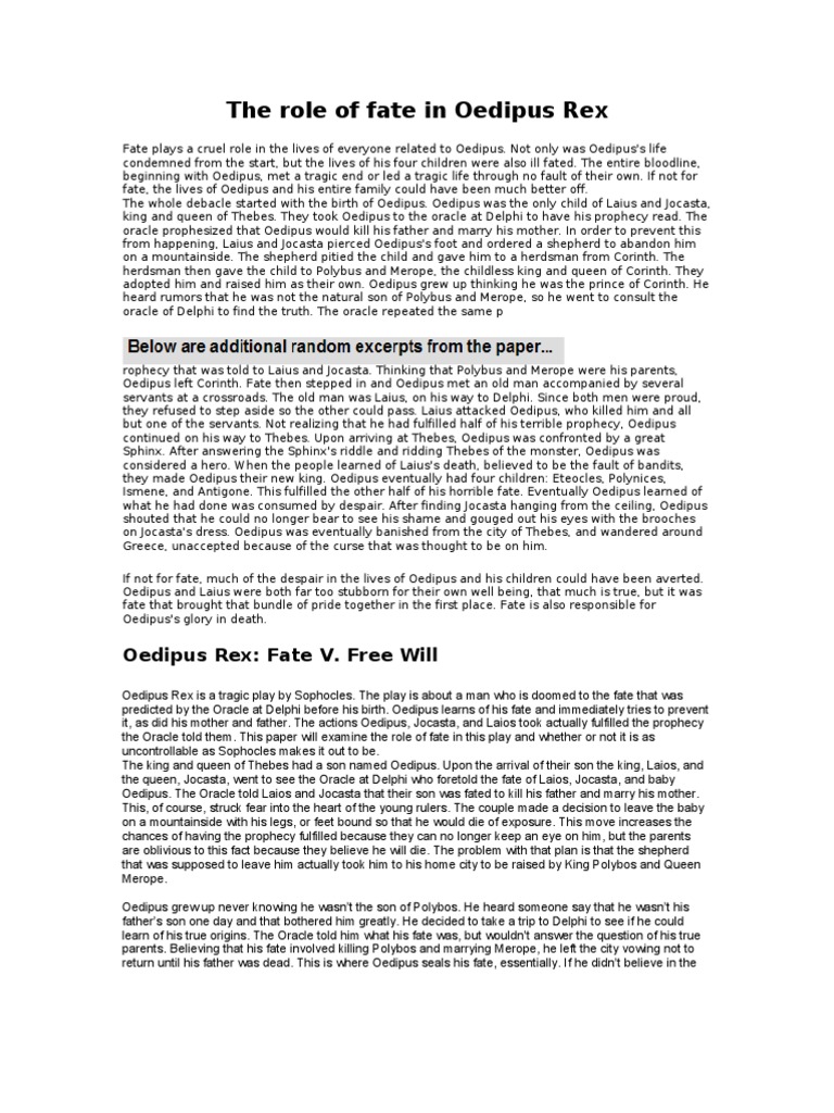 Oedipus rex fate essay picture