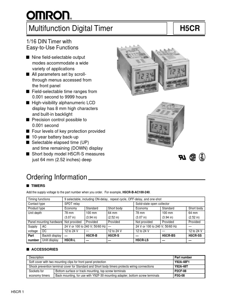 Manual Timer h5cr Omron | Power Supply | Relay