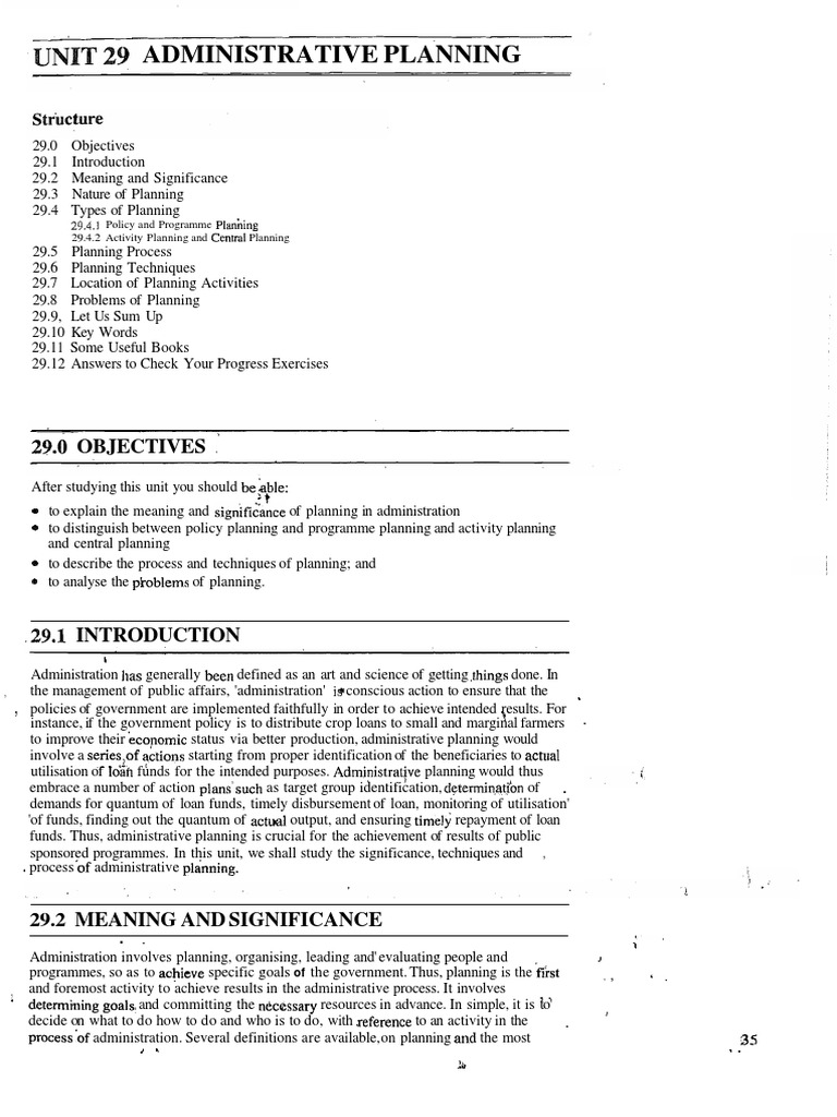 Administrative Planning Essentials | PDF | Program Evaluation | Planning