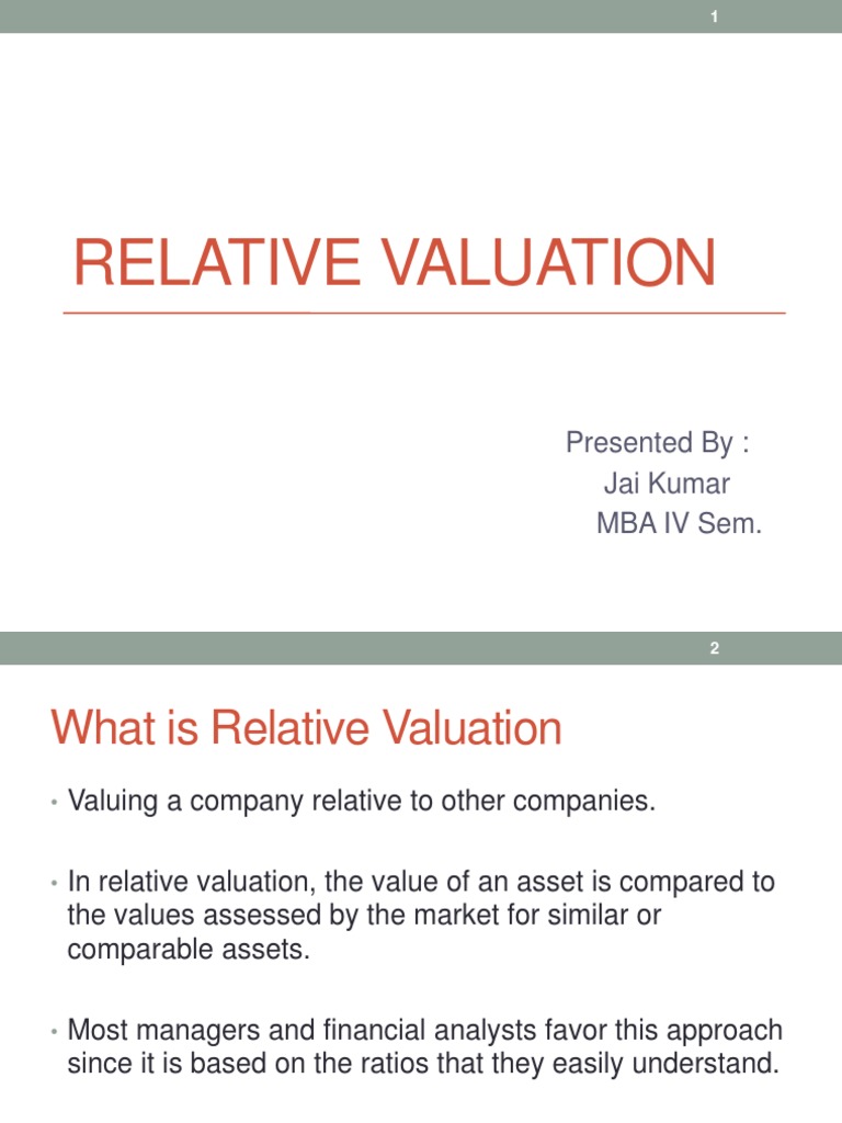 Understanding Relative Valuation Methods | PDF | Valuation (Finance ...