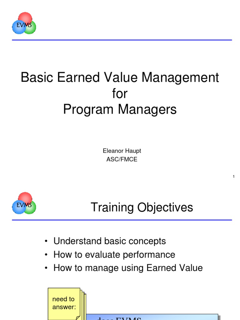 Basic Earned Value Management For Program Managers | PDF | Project ...