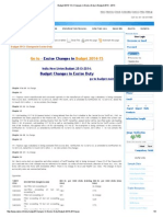 Budget 2013-14 - Chadsfanges in Excise Duty in Budget 2013 - 2014