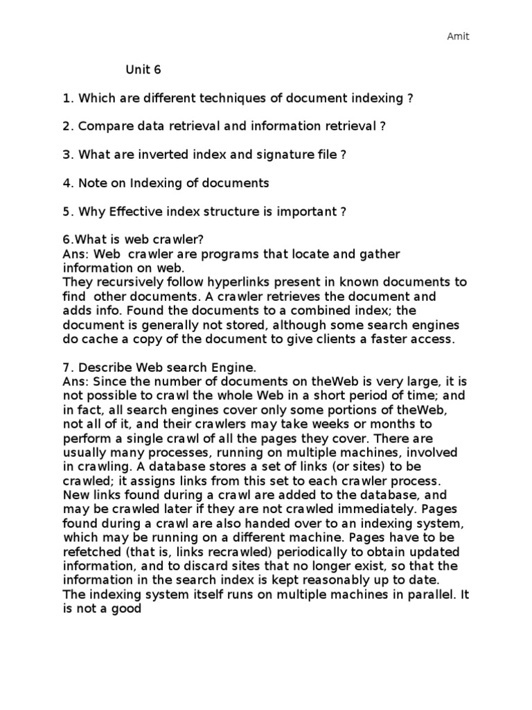 Document Indexing and Retrieval Techniques | PDF | Search Engine ...