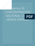 Tríptico XI CONCENTRACIÓN NACIONAL CLUB VENOX ESPAÑA