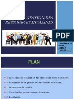 La Gestion Des Ressources Humaines: Réalisé Par