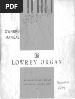 Lowrey Organ Owners Manual 1960 Berkshire