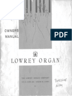 Lowrey Organ Owners Manual 1960 Berkshire