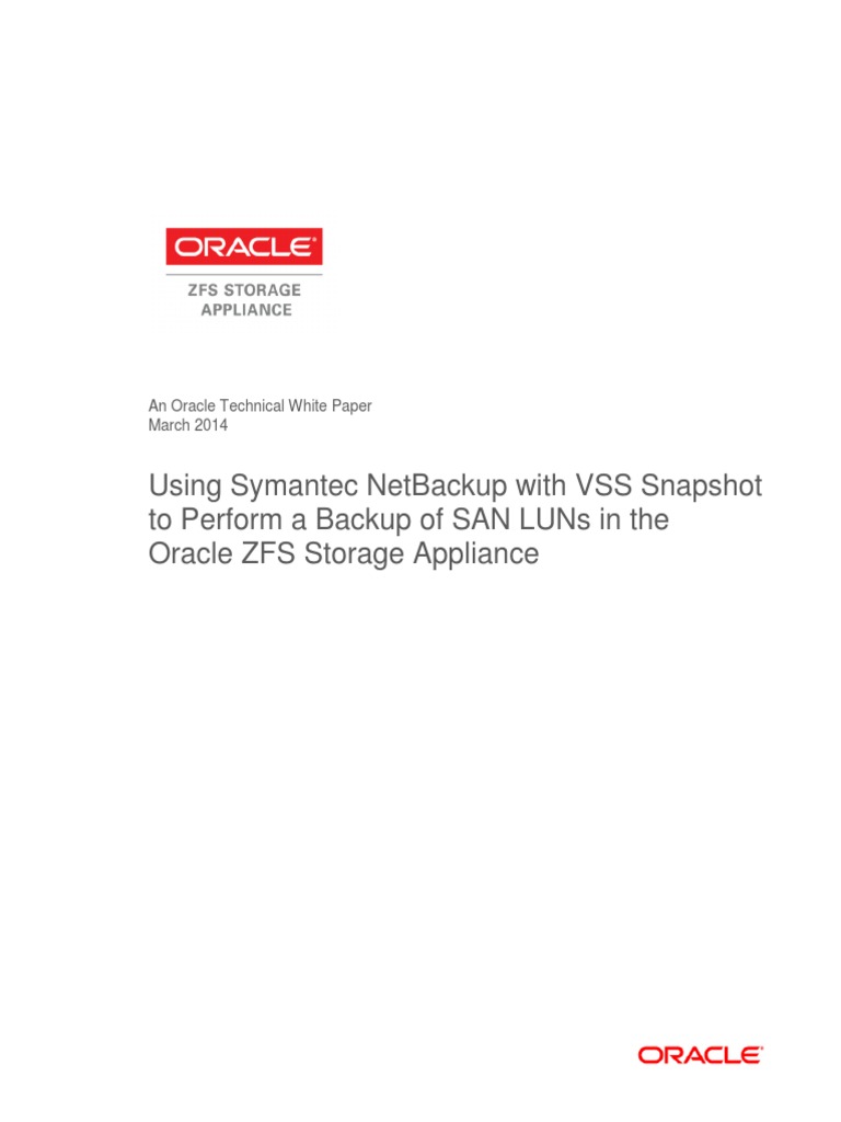 Using Symantec Netbackup With Vss Snapshot To Perform A Backup of San
