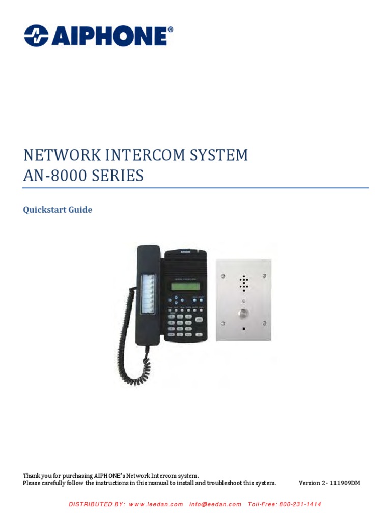 AN-8000 Network Intercom Guide | PDF | Port (Computer Networking ...