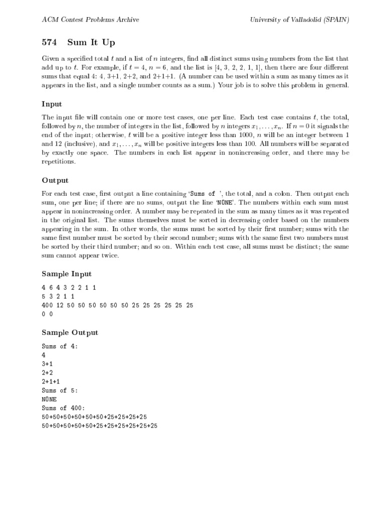 Distinct Sums Problem Solution | PDF | Numbers | Discrete Mathematics