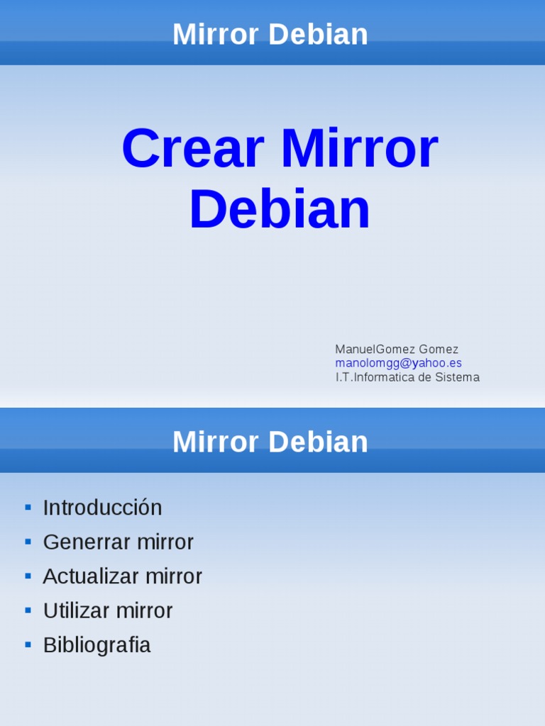 mirrordebian.pdf Software libre Ingeniería Informática