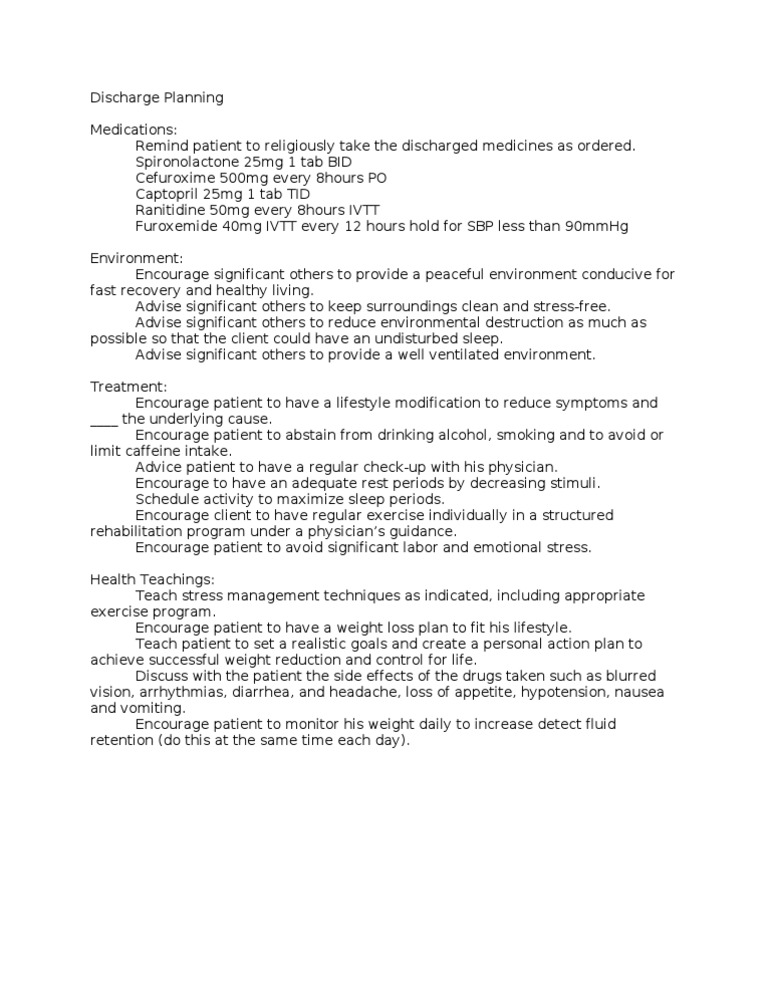 Discharge Planning