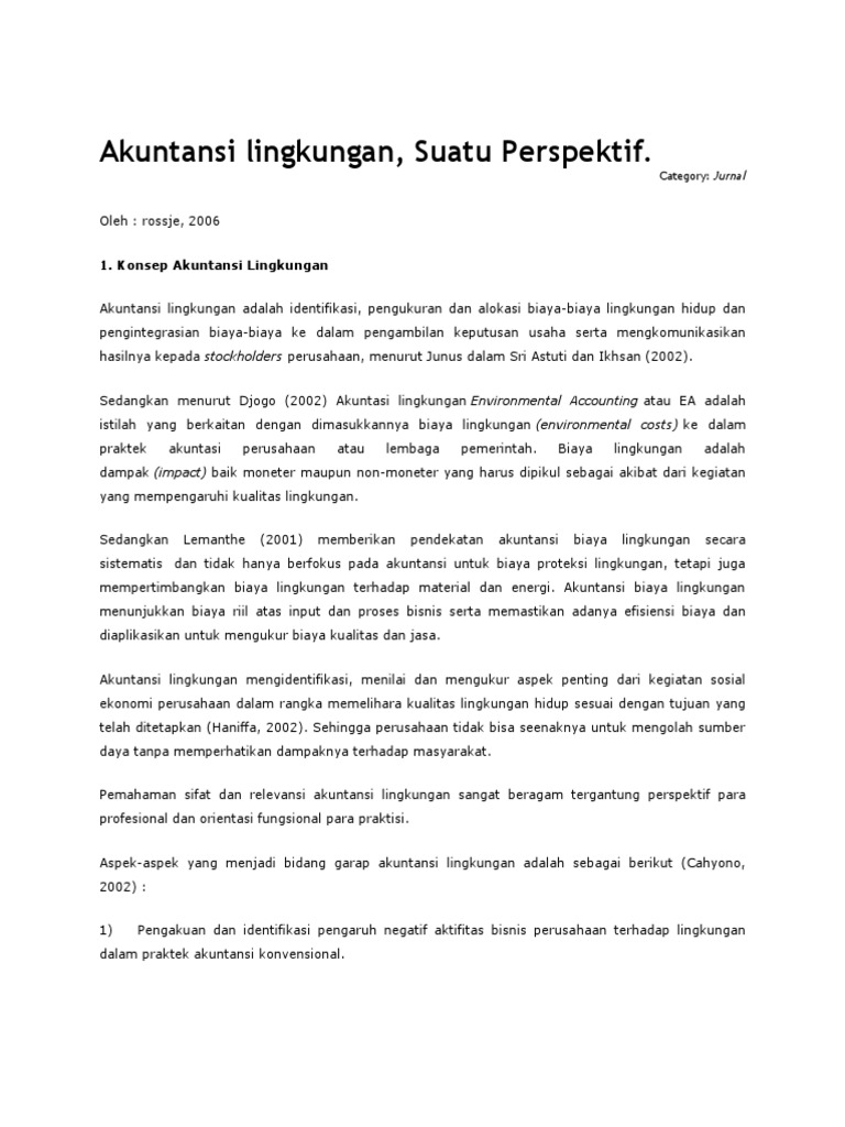 Akuntansi Lingkungan
