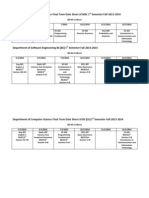 Department of Computer Science Final Term Date Sheet of MSC 1 Semester Fall-2013-2014