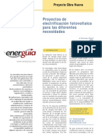 Proyectos de electrificaciòn fotovoltaica para las diferente