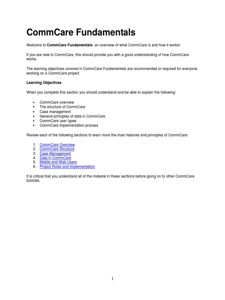 Understanding CommCare Fundamentals | PDF | Mobile App | Websites