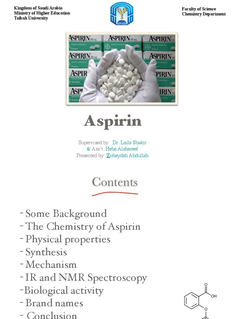 Aspirin (Synthesis and Mechanism) Aspirin Acetic Acid