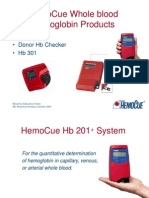 Hemocue Whole Blood Hemoglobin Products: HB 201 Donor HB Checker HB 301