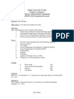 Operations Research Syllabus