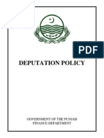 Deputation Policy, Govt. of Punjab