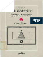 Vattimo Fin de Modernidad 1985