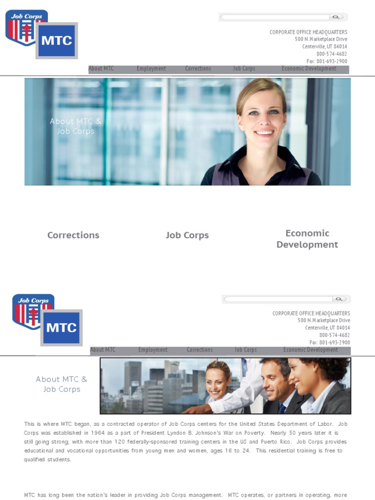 MTC Job Corps Overview and Location | PDF