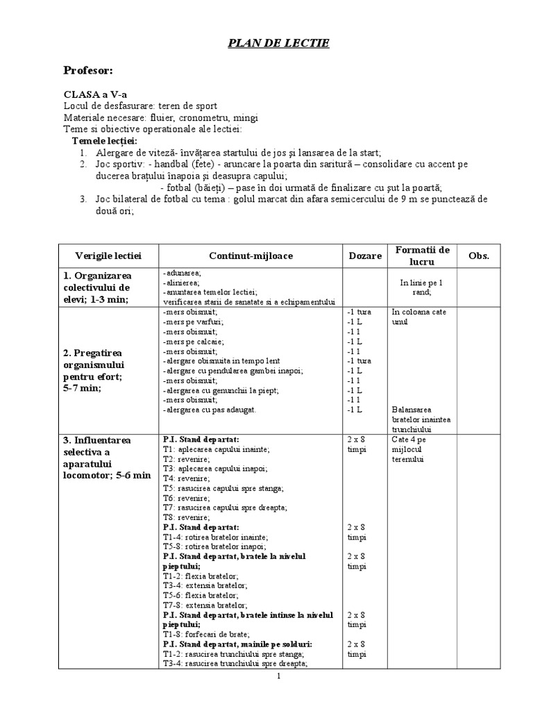 Plan de Lectie | PDF
