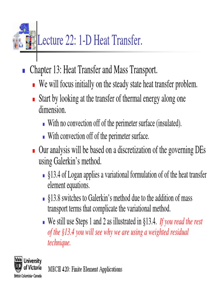1-D Heat Transfer with FEM Analysis | PDF | Heat Transfer | Finite ...