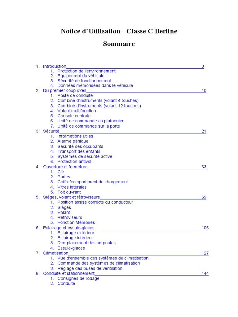 Manuel Dutilisation Mercedes Classe C W202 Pdf Mercedes Classe C Berline Notice Mode Emploi Manuel Guide PDF | PDF |  Airbag | Ceinture de sécurité