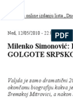 Milenko Simonović: Dnevnik Albanske Golgote Srpskog Dobrovoljca Iz Srema