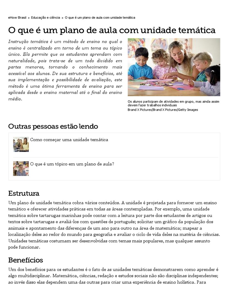Como Estruturar uma Unidade Temática | PDF | Lição | Science