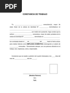 Formato constancia de trabajo