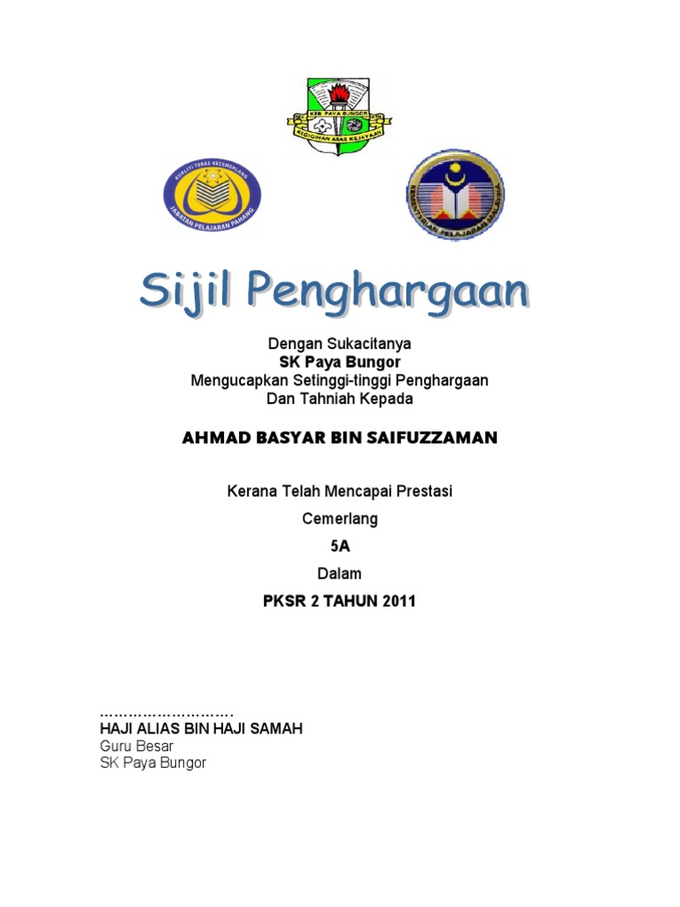 Ahmad Basyar Bin Saifuzzaman Dengan Sukacitanya Mengucapkan Setinggi Tinggi Penghargaan Dan Tahniah Kepada