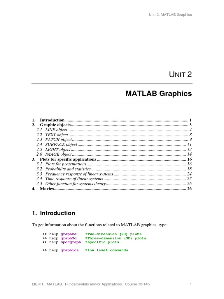 MATLAB Graphics Fundamentals | PDF | Matlab | Rgb Color Model