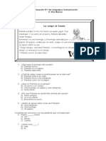 Evaluación N°1 Lenguaje y Comunicación para 2 ° Básico