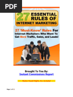 27 Rules of Internet Marketing