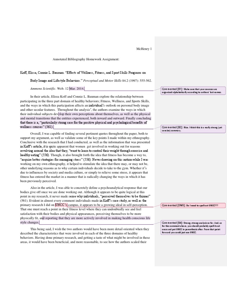 What is included in an annotated bibliography picture