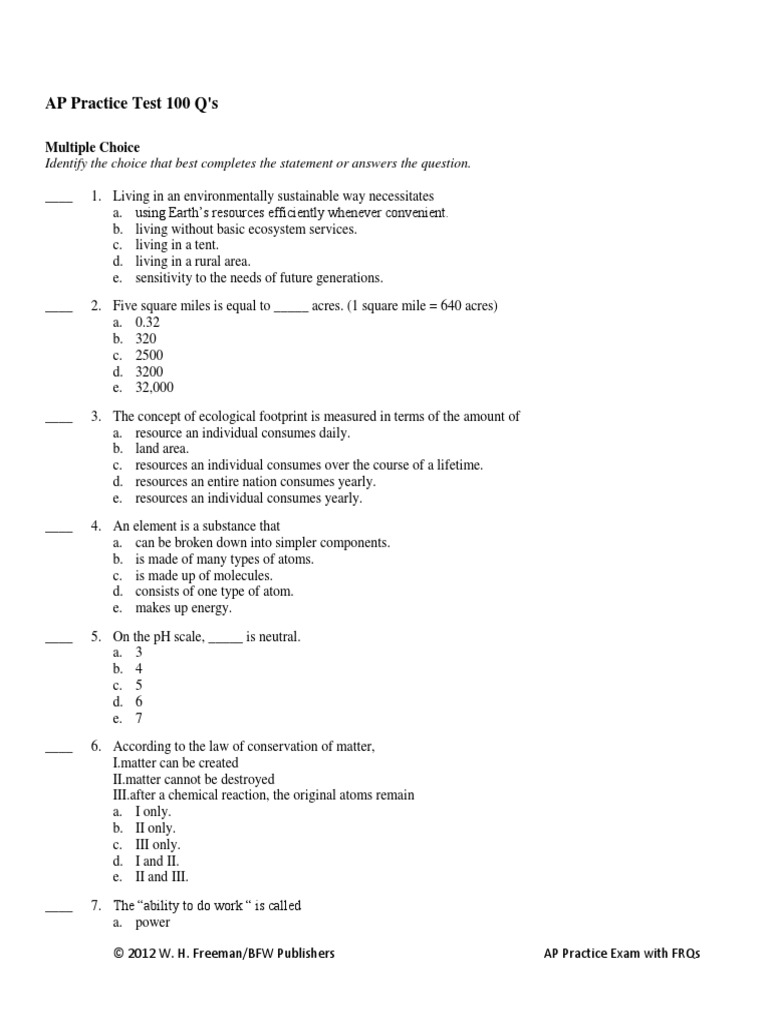ap+practice+exam+with+frq Energy Development Carbon Dioxide