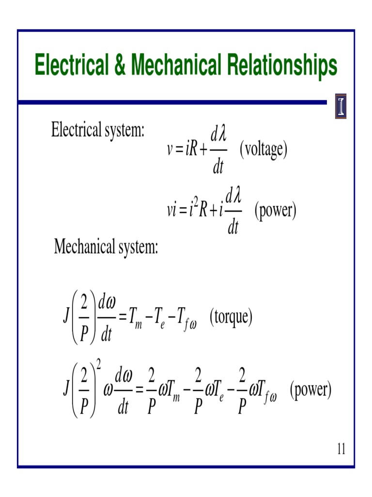 Electrical-Mechanical Energy Dynamics | PDF