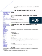 HPPSC Recruitment 2014 WWW - Hp.gov